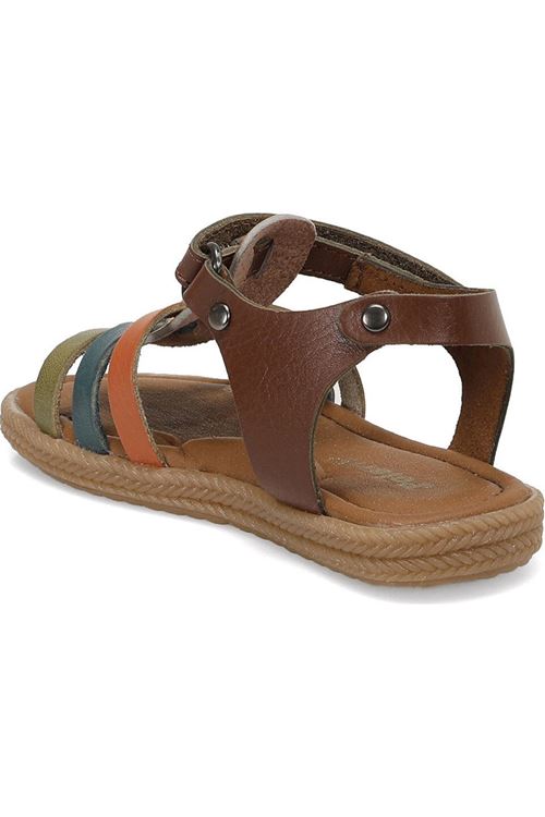 Polaris 91.510032.B Kahverengi Kız Çocuk Deri Sandalet. 22 numara