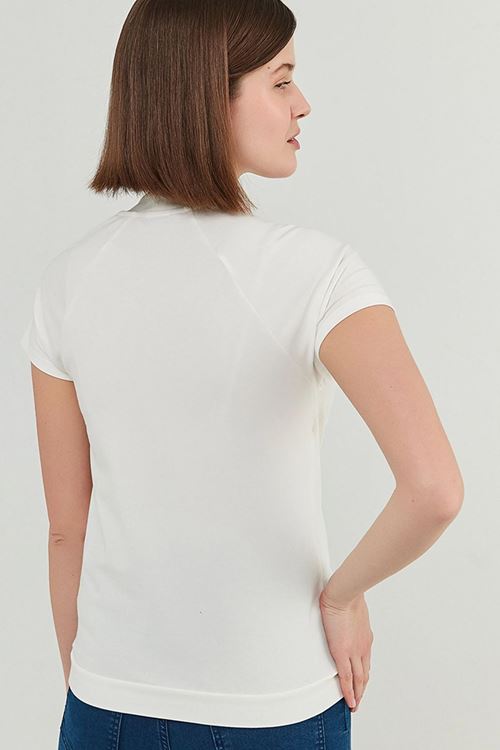 Oxu ekru pamuk Kısa Kollu Hamile Tişört