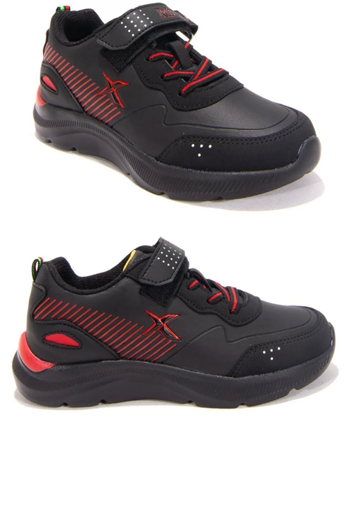 Roars Siyah Kırmızı Ortopedik Günlük Erkek Çocuk Spor Ayakkabı